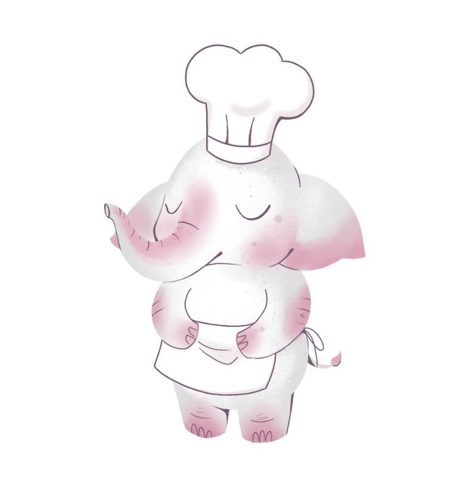 O-Cha Thai’s elephant in a chef’s hat and apron
